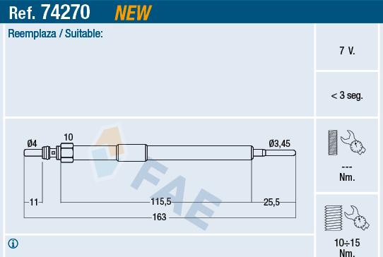 FAE 74270 - Glow Plug autospares.lv