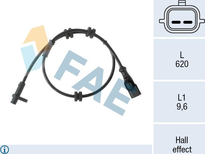 FAE 78553 - Sensor, wheel speed autospares.lv