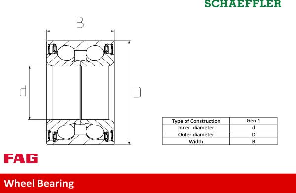 FAG 713 6404 00 - Wheel hub, bearing Kit autospares.lv