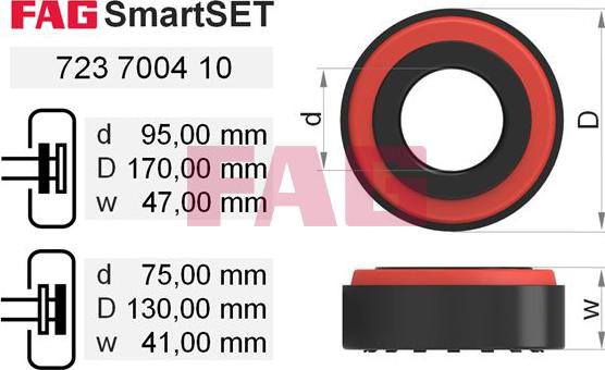 FAG 723 7004 10 - Wheel hub, bearing Kit autospares.lv