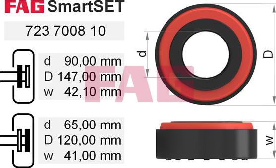 FAG 723 7008 10 - Wheel hub, bearing Kit autospares.lv