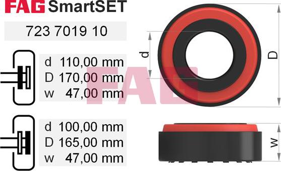 FAG 723 7019 10 - Wheel hub, bearing Kit autospares.lv