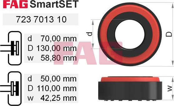 FAG 723 7013 10 - Wheel hub, bearing Kit autospares.lv