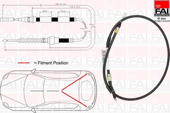 FAI AutoParts FBC0042 - Cable, parking brake autospares.lv