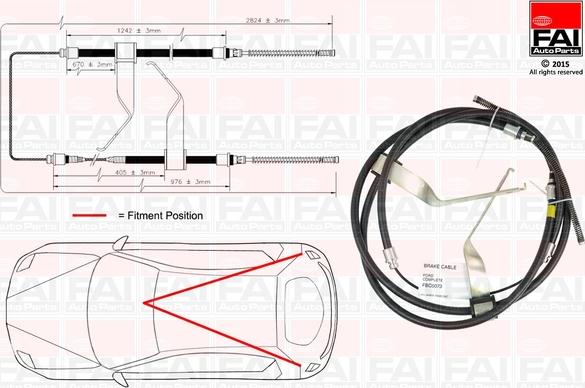 FAI AutoParts FBC0073 - Cable, parking brake autospares.lv