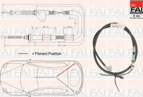 FAI AutoParts FBC0153 - Cable, parking brake autospares.lv