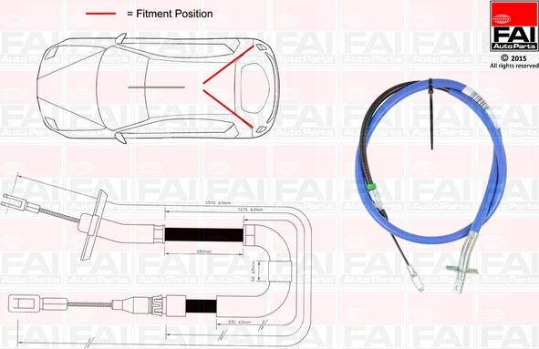 FAI AutoParts FBC0164 - Cable, parking brake autospares.lv