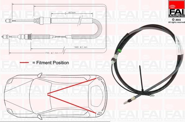 FAI AutoParts FBC0110 - Cable, parking brake autospares.lv