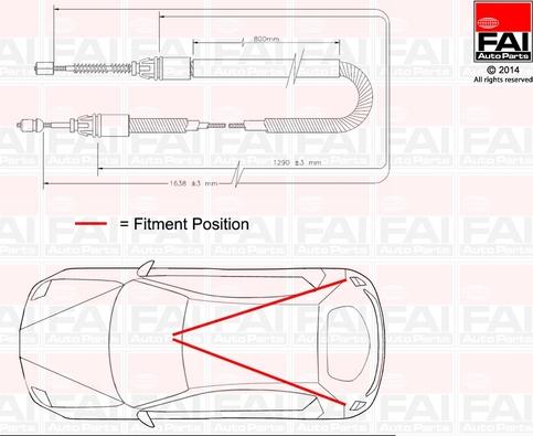 FAI AutoParts FBC0117 - Cable, parking brake autospares.lv