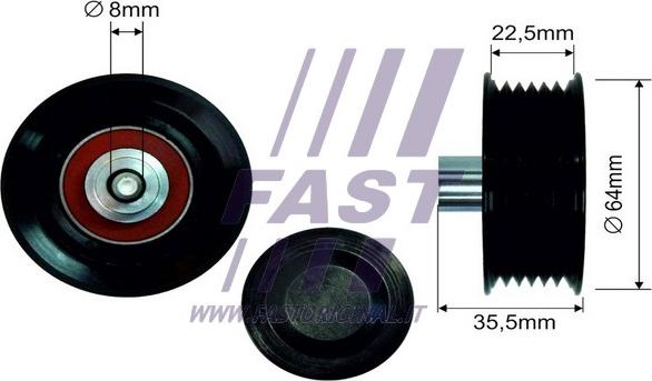 Fast FT44593 - Pulley, v-ribbed belt autospares.lv