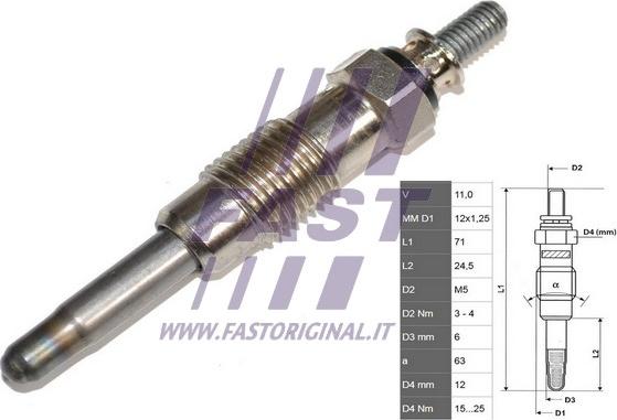 Fast FT82710 - Glow Plug autospares.lv
