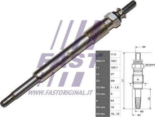 Fast FT82732 - Glow Plug autospares.lv