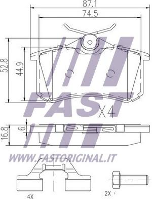 Fast FT29520 - Brake Pad Set, disc brake autospares.lv