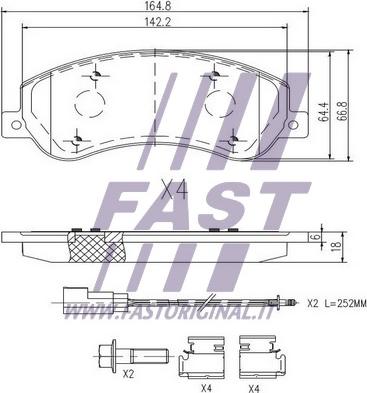 Fast FT29522 - Brake Pad Set, disc brake autospares.lv