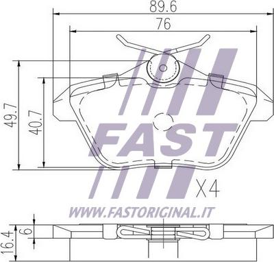 Fast FT29040 - Brake Pad Set, disc brake autospares.lv