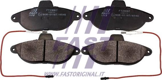 Fast FT29067 - Brake Pad Set, disc brake autospares.lv