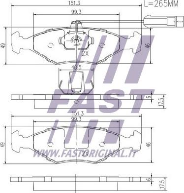 Fast FT29086 - Brake Pad Set, disc brake autospares.lv