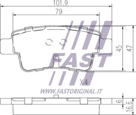 Fast FT29127 - Brake Pad Set, disc brake autospares.lv