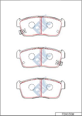 FBK FD9030M - Brake Pad Set, disc brake autospares.lv