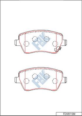 FBK FD9819M - Brake Pad Set, disc brake autospares.lv