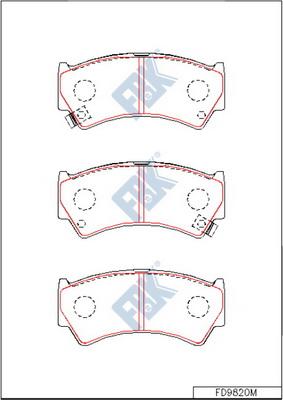 FBK FD9820M - Brake Pad Set, disc brake autospares.lv