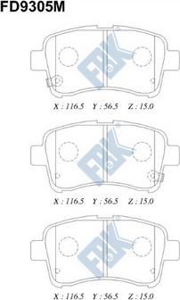 FBK FD9305M - Brake Pad Set, disc brake autospares.lv