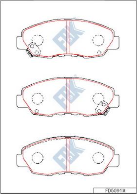 FBK FD5091M - Brake Pad Set, disc brake autospares.lv