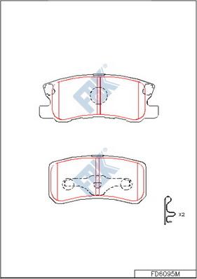 FBK FD6095M - Brake Pad Set, disc brake autospares.lv