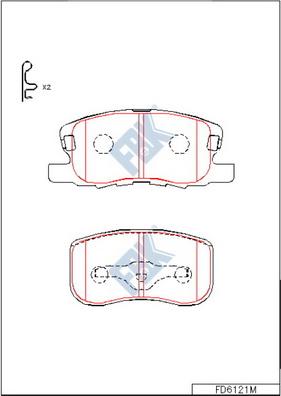 FBK FD6121M - Brake Pad Set, disc brake autospares.lv