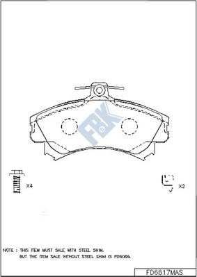 FBK FD6817MAS - Brake Pad Set, disc brake autospares.lv