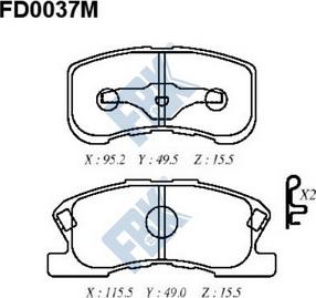 FBK FD0037M - Brake Pad Set, disc brake autospares.lv