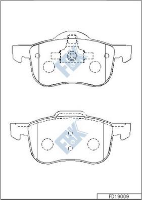 FBK FD19009 - Brake Pad Set, disc brake autospares.lv