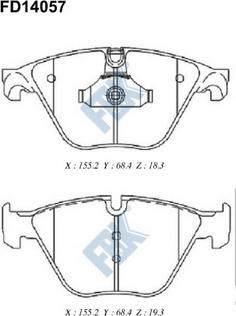 FBK FD14057 - Brake Pad Set, disc brake autospares.lv