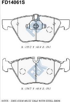 FBK FD14061S - Brake Pad Set, disc brake autospares.lv