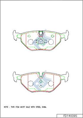 FBK FD14009S - Brake Pad Set, disc brake autospares.lv