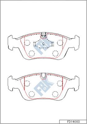 FBK FD14000 - Brake Pad Set, disc brake autospares.lv