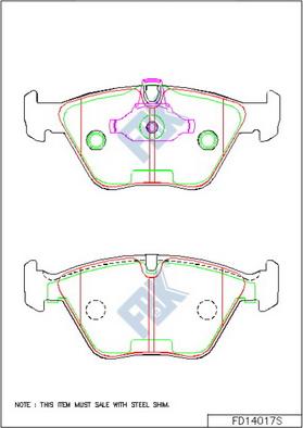 FBK FD14017S - Brake Pad Set, disc brake autospares.lv