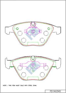 FBK FD14034S - Brake Pad Set, disc brake autospares.lv