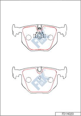 FBK FD14020 - Brake Pad Set, disc brake autospares.lv