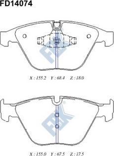 FBK FD14074 - Brake Pad Set, disc brake autospares.lv