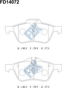 FBK FD14072 - Brake Pad Set, disc brake autospares.lv