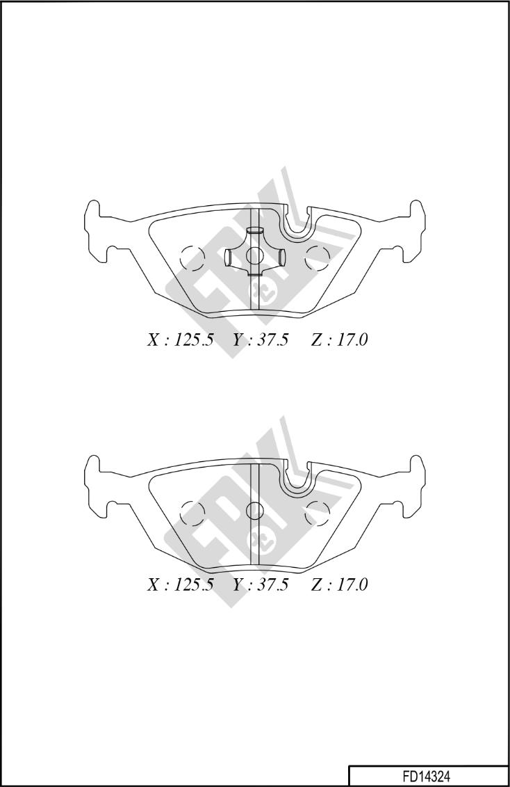 FBK FD14324 - Brake Pad Set, disc brake autospares.lv