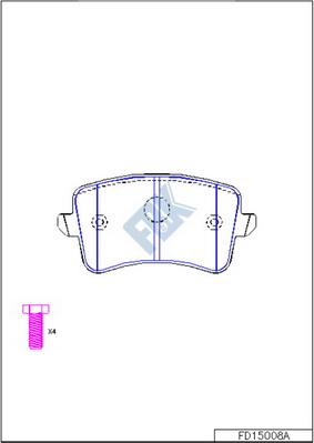 FBK FD15008A - Brake Pad Set, disc brake autospares.lv