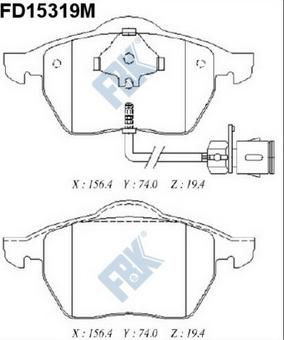 FBK FD15319M - Brake Pad Set, disc brake autospares.lv