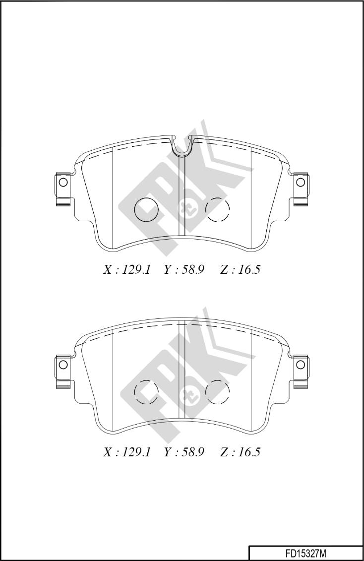 FBK FD15327M - Brake Pad Set, disc brake autospares.lv