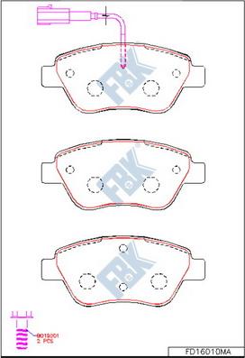 FBK FD16010MA - Brake Pad Set, disc brake autospares.lv