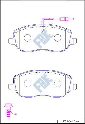 FBK FD16013MA - Brake Pad Set, disc brake autospares.lv