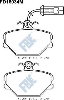 FBK FD16034M - Brake Pad Set, disc brake autospares.lv