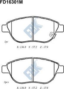 FBK FD16301M - Brake Pad Set, disc brake autospares.lv