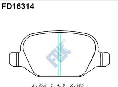 FBK FD16314 - Brake Pad Set, disc brake autospares.lv